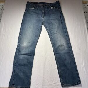 Levis‎ 514 Straight Fit Mens Jeans 36x32 Medium Wash Denim Stretch Classic Blue